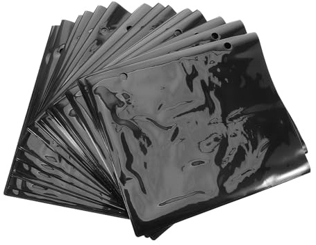 Alipis Dossier de Musique Noir Pvc Imperméable avec 20 Pages à 2 Trous, Classeur Compact pour Partitions, pour Répétitions et Performances Musicales