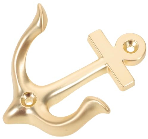 FOMIYES Vintage Wandhaken im Schiffsanker-design aus Zinklegierung Dekorativer und Wandmontierter Kleiderhaken für Eingangsbereich und Wohnräume Goldfarbener Retro Garderobenhaken