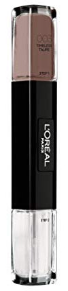 L'Oréal Paris Infaillible Nagellack Braun / 2 in 1 Top Coat und Unterlack in Graubraun / 003 Timeless Taupe / 1 x 10 ml