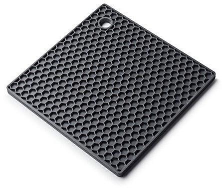 Zeal Heat Resistant Non-Slip Honeycomb Texture Trivet Mat, Silicone, Dark Grey,17 x 17 x 1cm