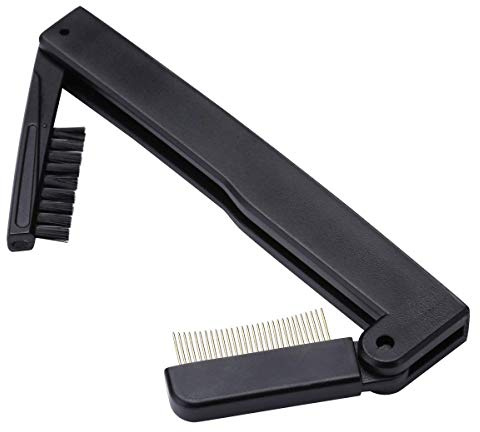 Folding Eye Lash Brow Comb Metal Teeth Dual Sided Eyelash Mascara Applicator Eyebrow Grooming Tool Compact Brush for Define Lash & Brow