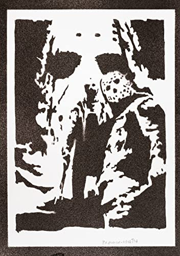 moreno-mata Echtes Handgemachtes Graffiti Freitag der 13 Horror Filme Aesthetic Poster & Kunstdrucke Bilder Jason Plakat Handmade Deko Wandbilder Wohnzimmer Wanddeko Geschenke für Männer und Frauen