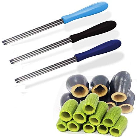BonBalloon 3pcs Stainless Steel Vegetable Corer, Random Colors, 10 Long, Non-Slip PP Handle, Dishwasher Safe