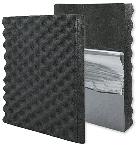 BXI Mousse de caoutchouc insonorisante auto-adhésive Idéal pour isolation thermique et acoustique 40,6 x 30,5 x 4,6 cm noir