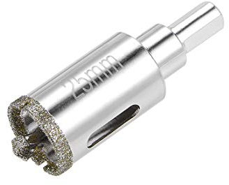 sourcing map Diamond Drill Bit 25mm Glass Hole Saw Core Drill Bit with Spotting Drill Bit for Ceramics Porcelain Tile Bottles Pots Brick