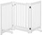 PawHut Freestanding Dog Gate Wood Doorway Safety Pet Barrier Fence Foldable w/Latch White, 155 x 76 cm