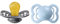 BIBS Supreme Schnuller 2er-Pack, BPA-frei, Symmetrischer Nippel. Naturkautschuk/Latex, Hergestellt in Dänemark. 0-6 Monate (2er Pack), Iron/Baby Blue