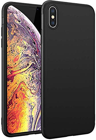 Verco Kompatibel mit iPhone XS Max Hülle, Matte Rückschale Schutzhülle für iPhone XS Max Case Silikon Handyhülle - Schwarz