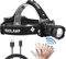 XLENTGEN Linterna Frontal LED XHP90 USB Recargable Linterna Cabeza Alta Potencia 50000 Lúmenes Impermeable con Zoom Sensorcon 5 Modos para Camping Excursión Pesca Caza Ciclismo Acampar Cenderismo