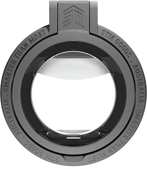 STM MagLoop – entworfen für MagSafe iPhone, magnetisches 3-in-1-Zubehör, Fingerschlaufengriff, Ständer und Flaschenöffner, Grau (stm-936-327Y-02), Grau