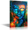TISHIRON Wanddekoration, bunt, abstrakt, Buddha-Kopf, Wandkunst, Zen-Poster, moderne Wohnkultur, Wohnzimmer, Arbeitszimmer, Schlafzimmer, Leinwanddrucke, Gemälde, Dekoration, 61x40.6 cm
