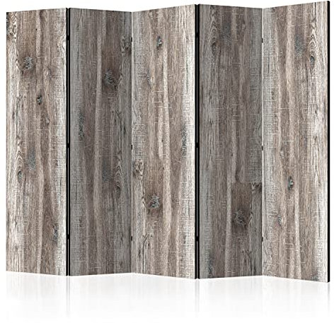 murando - Paravent Raumteiler Innen Holzoptik 225x172 cm 5-teilig Einseitig Raumtrenner Trennwand Holz Room Divider Mobiler Sichtschutz Spanische Wand Raum Abtrennung Wood Look Bretter f-A-0369-z-c