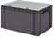 1a-TopStore Design Eurobox Stapelbox Lagerbehälter Kunststoffbox in 5 Farben und 16 Größen mit transparentem Deckel (matt) (grau, 60x40x33 cm)