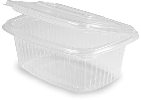 ACESA - Envases de Plástico Reutilizables | Recipientes Herméticos con Tapa | Para Microondas y Lavavajillas | Comida (50, 375ml)