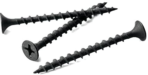 3.5mm x 45mm Black Phosphate Phillips Countersunk Drywall Screws Plasterboard Wood Screw Bugle Head (Pack of 100)