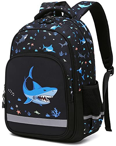 Kouxunt Hai Schulrucksack Mädchen Jungen, Rucksack Schule Schultaschen Schulranzen für Kinder Teenager