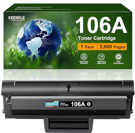 KEENKLE 106A (W1106A) Toner Kompatibel für HP Toner 106A W1106A für HP Laser MFP 135wg Toner für HP Laser MFP 137fwg 137fnw 135w 135a 135r für HP Laser 107w 107a 107r (Schwarz, 1er-Pack)