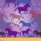 Feelyou Galaxie-Pferde-Stoff von The Yard, Dreamy Horses Universum Stars Polsterstoff für Stühle, Pferdeliebhaber Weltraum Dekostoff für Polster und Heimwerker-Projekte, 1 Yard, lila blau