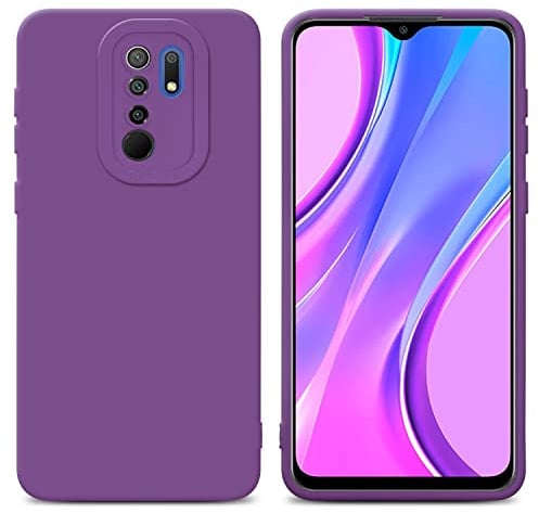 Cadorabo Hülle kompatibel mit Xiaomi RedMi 9 Schutzhülle TPU Silikon Case Liquid Design mit Kameraschutz Slim Kratzfest Weiche Gummi mit Rundumschutz Case Hülle für Xiaomi RedMi 9 in Lila
