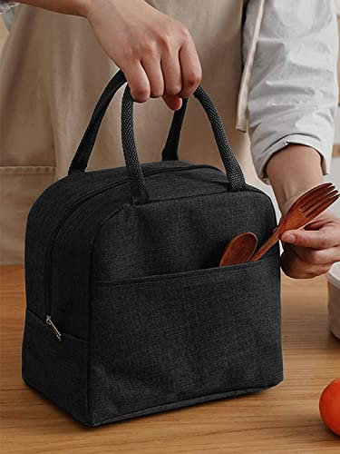 SVH Sac isotherme de voyage Tiffin/sac de rangement pour bureau, université et école (noir) (coton)