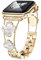 38/40/41/42 mm cool woman chain metal smartwatch strap compatible with Apple Watch Band Series 10/9/8/7/6/SE/5/4 adjustable replacement watch bracelet for Iwatch gold Watch Band