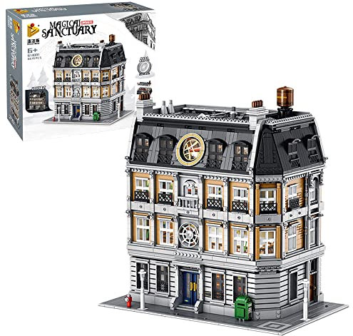 Barweer Panlos 613001 Sanctum Sanctorum Haus Bausteine mit Lampe, 4-stöckiges Architecture Modell Bausatz, Modular Buildings Set für Erwachsene, Klemmbausteine Haus (6632 Stück)