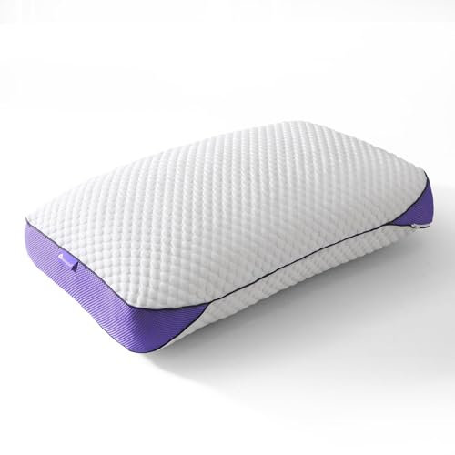 HOMELAB Oreiller réglable en mousse à mémoire de forme déchiquetée pour grand lit | Oreiller rafraîchissant pour dormir avec housse amovible en bambou | Oreiller doux en gel de taille moyenne à ferme