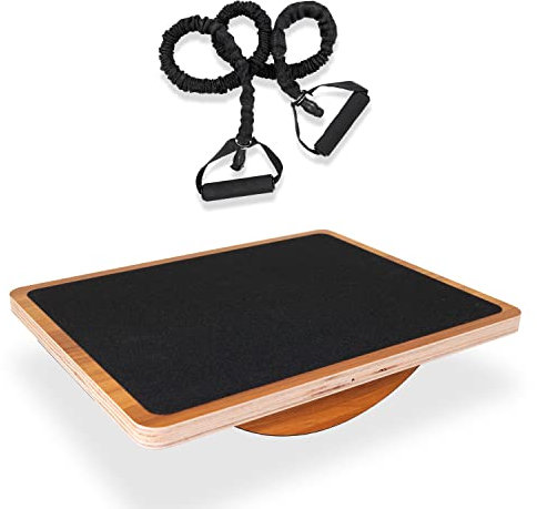 CLOKA Balance-Board aus Holz, Stehschreibtisch-Zubehör, Anti-Rutsch-Rolle, Wippbrett für Physiotherapie, Kernkraft und Stabilität