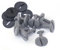 Fußmatten Befestigung (Grau) für BMW E30 E32 E39 E46 X3 E83 Schraube Clip Halter 16-teilig Original Befestigungssystem