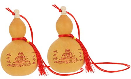 Garneck 2 Pièces Pendentif Gourde Décor De Chambre Kawaii Artisanat De Gourde Décor Rétro Décor De Chambre d'or Choses Jolies Feng Shui Chinois Porte-Bonheur Ancien Bouteille De Gourde