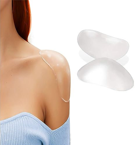 Schulterpolster Silikon Schulter, Push-Up Pads, Selbstklebende, Unsichtbare, Unisex, Wiederverwendbar und Atmungsaktiv, Kleber Schulterverstärker für Frau Mann Anzug Blazer Kleidung Blusen - 2 Stück