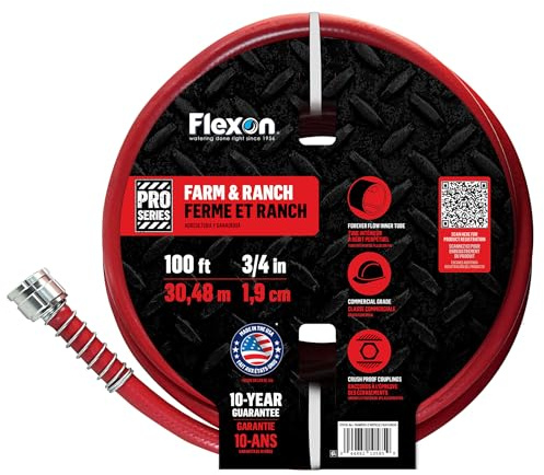 Flexon FA34100CN Gartenschlauch, Rot, 30 m