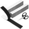 Klettband Selbstklebend Extra Stark, 20 Stück Doppelseitiges Klettverschluss Selbstklebend (200x30mm), Schwarz Rechteck Klett Klebeband mit Eine Schere für Stoff, Wände, Boden, Plastik, Spiegel