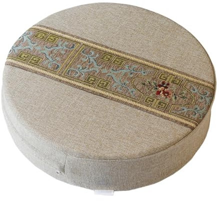 Meditationskissen Yoga Kissen Futon Sitzkissen Rund Futon Matten Tatami Matte Stuhlkissen Ottoman Fußhocker für Zen Yoga Praxis Bodenkissen 05,40cm-10cm