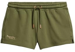 Superdry Damen Essential Shorts mit Logo Olivgrün Kaki 40