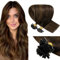 LaaVoo Extensions Echthaar Bondings Balayage Braun Echthaar Extensions Keratin Bondings Dunkelstes Braun Ombre Mittlebraun Utip Extensions Echthaar Pre Bonded #2/8/2 1g/s 50G 50cm