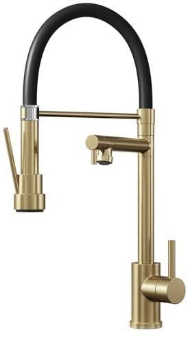 Liquida GD387BR Single Lever Multi Use Pull Out Brushed Brass Kitchen Mixer Tap