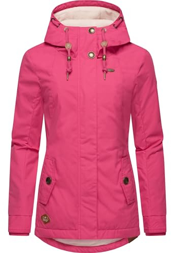 Ragwear Damen warme kurze Winterjacke mit Kapuze Monade Intl | Länge: po-bedeckend | Wärmegrad 3 von 3 – warm gefüttert | wasserabweisend | große Kapuze | für den Winter