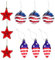 Weihnachtskugel-Dekoration hängende Kugelornamente amerikanische Flagge hängende Weihnachtsbaumkugeln patriotische Dekorationen für den Unabhängigkeitstag 4. Juli 9 Stück