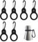 DALAETUS 6 Pcs Black Silicone Water Bottle Buckle - Portable Water Bottle Clip - Secure and Elastic Bottle Holder with Carabiner for Hiking, Camping, Traveling, and Outdoor Activities