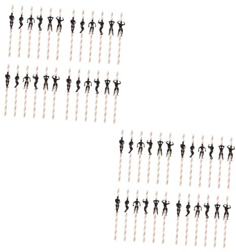 HAPINARY 48 Pièces pailles en papier de fête paille créative paille en carton stylos pailles bach mélange à boisson décor d'or paille pour la fête pailles de célibataire carte Rose Gold