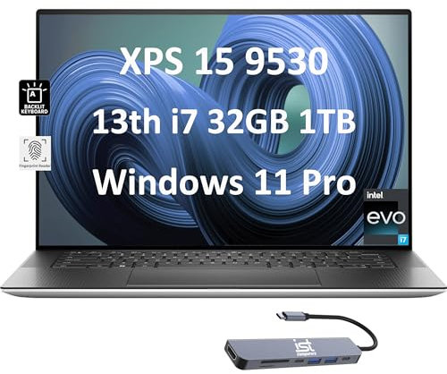 Dell XPS 15 9530 15.6'' FHD+ (Intel 13th Gen 14-Core i7-13700H (Beat i9-12900H), 32GB DDR5 RAM, 1TB SSD, Arc A370M) Laptop, Fingerprint, Thunderbolt 4, Wi-Fi 6E (Renewed)