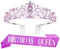 Krone Geburtstag,Diadem Violett,Krone Damen,Geburtstagskrone Erwachsene,Krone Gold,Tiara Damen,Schärpe Geburtstag,Crystal Crown,Birthday Queen,Prom Queen Schärpe Halloween,Geburtstags Krone