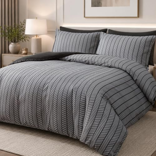 Pamposh Super King Duvet Set – Brushed Microfiber Reversible Super King Duvet Cover - Hypoallergenic Bedding Set - Ultrasoft Super King Size Duvet Cover Sets with Zipper Closure