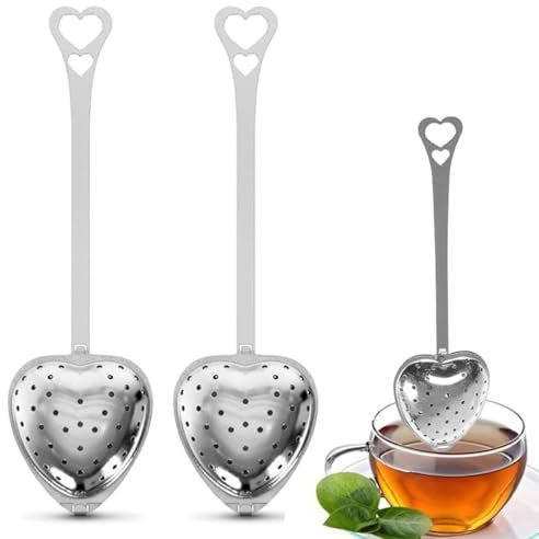 NHQZ 2 StüCk Teesieb Edelstahl Aus Rostfreiem Stahl, Tea strainer, Teezubereiter, Teeei für losen tee, Teesieb herz