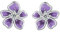 Qings Lila Blume Ohrringe für Damen Sterling Silber 925 Kleiner Lila Blumen Ohrstecker mit Zirkoni