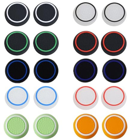 Pack de 20 Fundas de Silicona para Joysticks de PS5, PS4, Xbox One y Series - Agarres Antideslizantes para Mayor Comodidad, Precisión y Protección