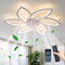 JIINOO Ceiling Fans with Lights and Remote, Modern Dimmable LED Ceiling Fans with Lamps, Silent Adjustable Wind Speed Reversible Motor for Living Room, Bedroom, 78 cm White