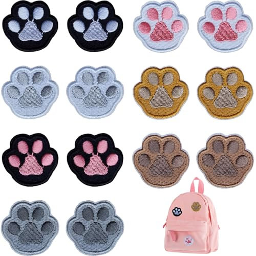 14 Stück Patches zum Aufbügeln,Flicken zum Aufbügeln Kätzchen Pfotenform,Bügelbilder Kinder für Kleidung Jacken Rucksäcke Jeans Patches,Reparieren Sie Das Loch,DIY-Zubehör (31mm x 32mm)