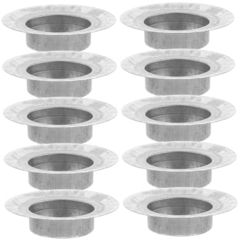 Vaguelly 10pcs Stainless Steel Jar Lid Inserts Mason Jar Candle Holder for DIY Decorations